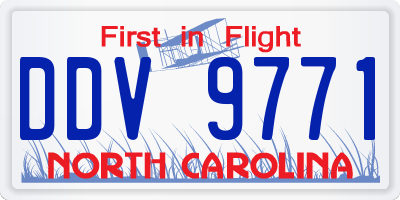 NC license plate DDV9771