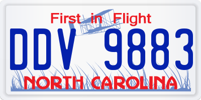 NC license plate DDV9883