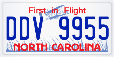 NC license plate DDV9955