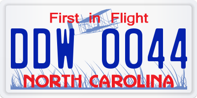 NC license plate DDW0044