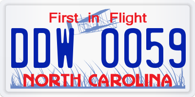 NC license plate DDW0059