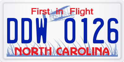 NC license plate DDW0126
