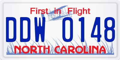 NC license plate DDW0148