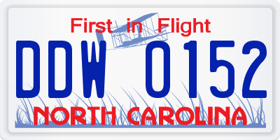 NC license plate DDW0152