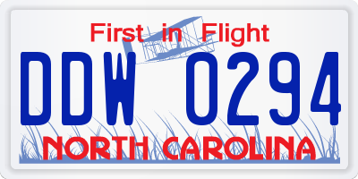 NC license plate DDW0294