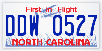 NC license plate DDW0527