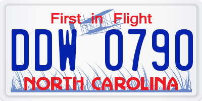 NC license plate DDW0790