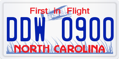 NC license plate DDW0900