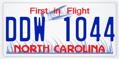 NC license plate DDW1044