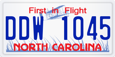 NC license plate DDW1045