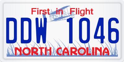 NC license plate DDW1046