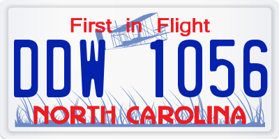 NC license plate DDW1056