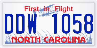 NC license plate DDW1058