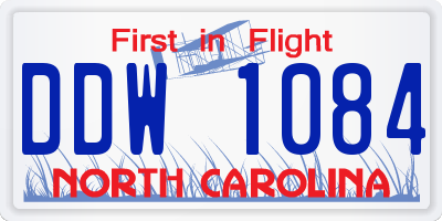 NC license plate DDW1084