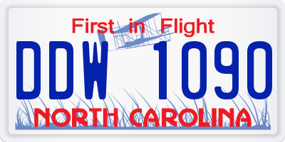 NC license plate DDW1090