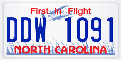 NC license plate DDW1091