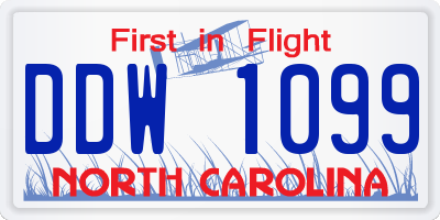 NC license plate DDW1099