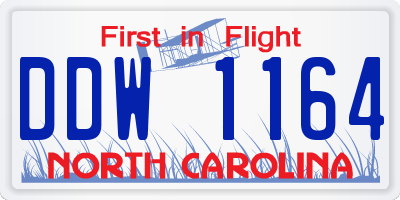 NC license plate DDW1164