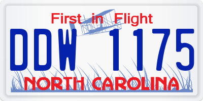 NC license plate DDW1175