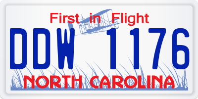 NC license plate DDW1176