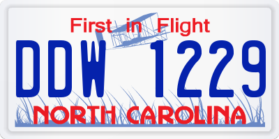 NC license plate DDW1229