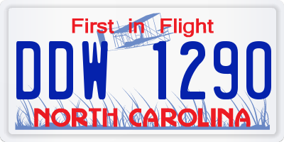 NC license plate DDW1290