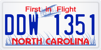 NC license plate DDW1351