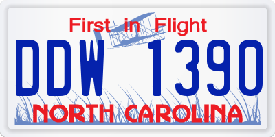 NC license plate DDW1390