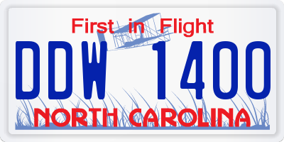 NC license plate DDW1400