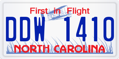 NC license plate DDW1410