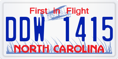 NC license plate DDW1415