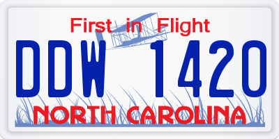 NC license plate DDW1420