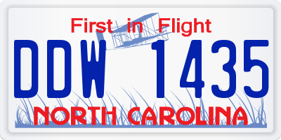 NC license plate DDW1435