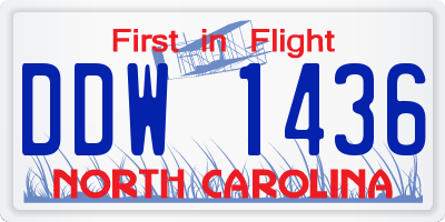 NC license plate DDW1436