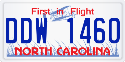 NC license plate DDW1460
