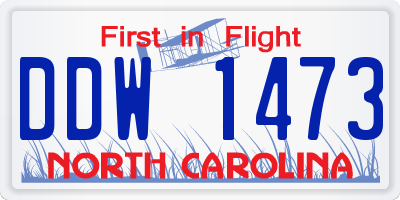 NC license plate DDW1473