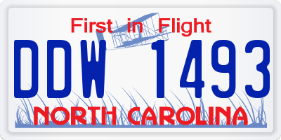 NC license plate DDW1493