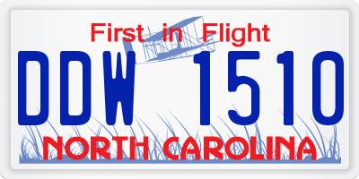 NC license plate DDW1510