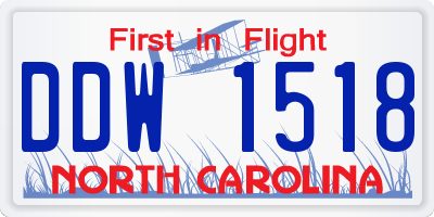 NC license plate DDW1518