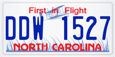 NC license plate DDW1527