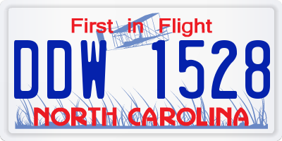 NC license plate DDW1528