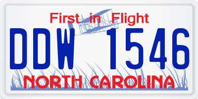 NC license plate DDW1546