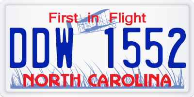 NC license plate DDW1552