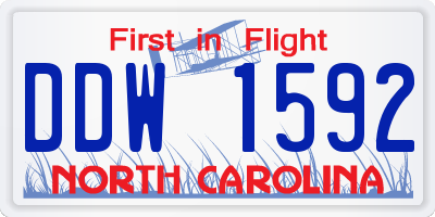 NC license plate DDW1592