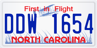 NC license plate DDW1654