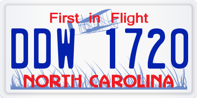 NC license plate DDW1720