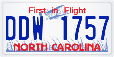 NC license plate DDW1757
