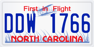 NC license plate DDW1766