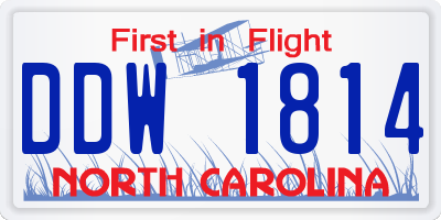 NC license plate DDW1814