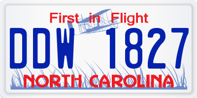 NC license plate DDW1827